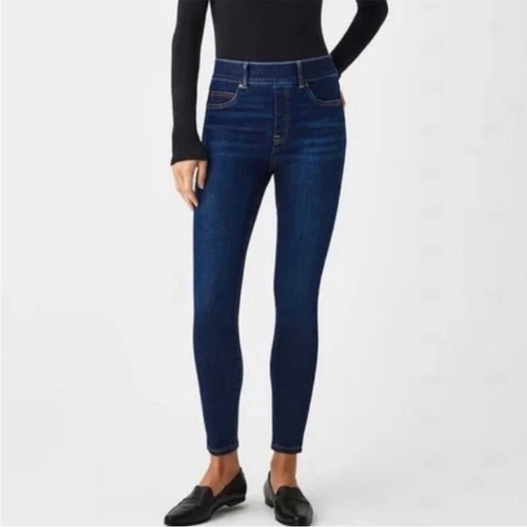SPANX Skinny Ankle Jean Stretch Shapewear Pull On Blue Style 20342Q Sz XL - Picture 1 of 14